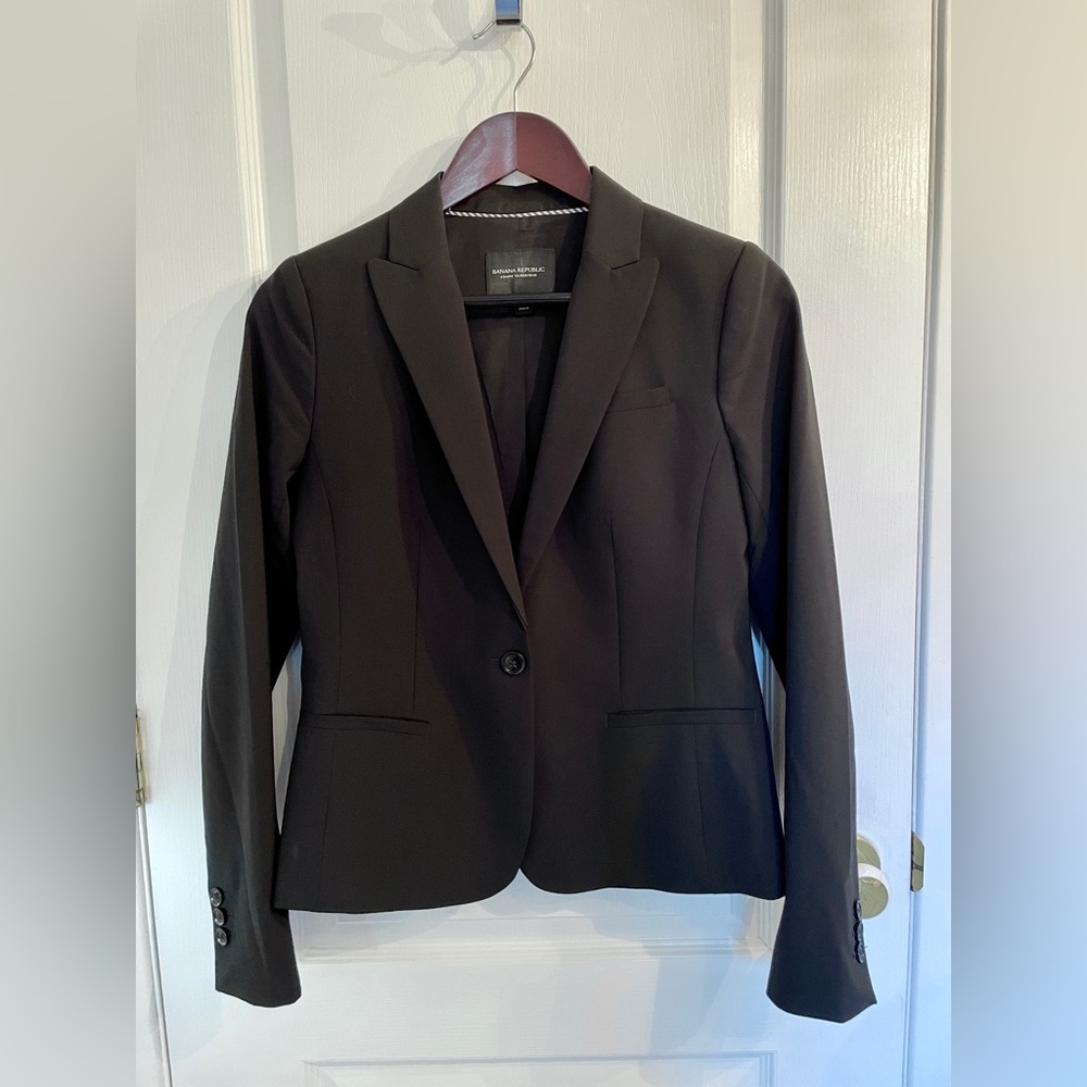 Banane Republic Black Wool Blazer Jacket